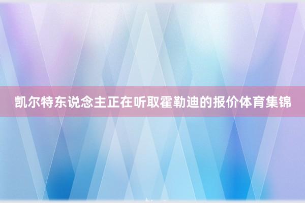 凯尔特东说念主正在听取霍勒迪的报价体育集锦