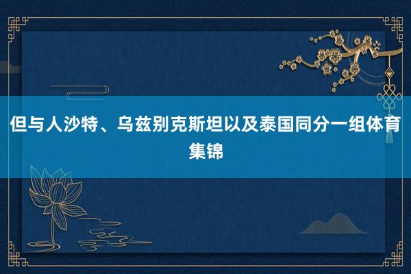 但与人沙特、乌兹别克斯坦以及泰国同分一组体育集锦