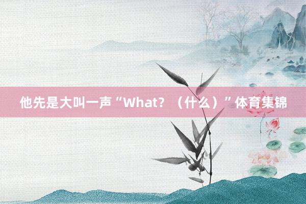 他先是大叫一声“What？（什么）”体育集锦